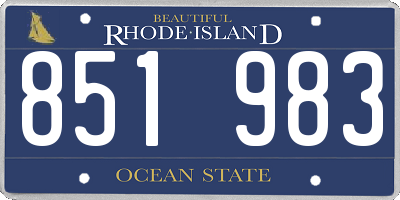 RI license plate 851983
