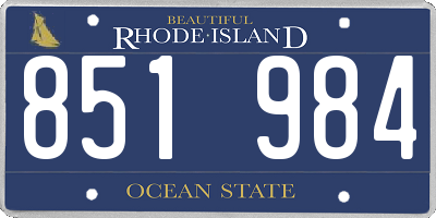 RI license plate 851984