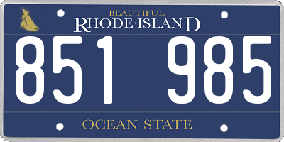 RI license plate 851985