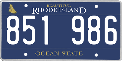 RI license plate 851986