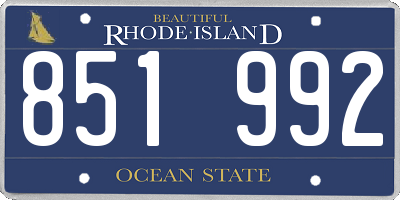 RI license plate 851992