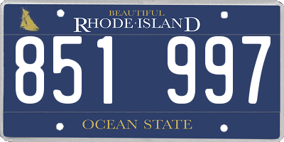 RI license plate 851997