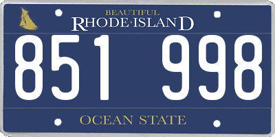 RI license plate 851998