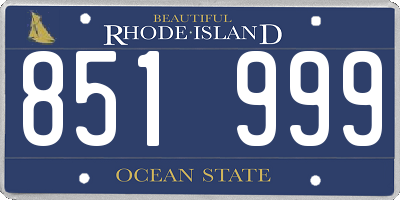 RI license plate 851999