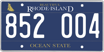 RI license plate 852004
