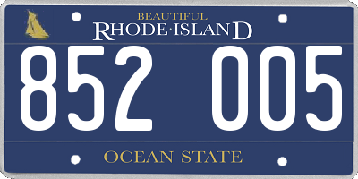 RI license plate 852005