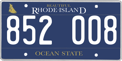 RI license plate 852008
