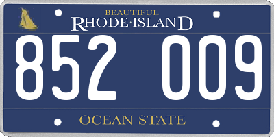 RI license plate 852009