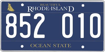 RI license plate 852010