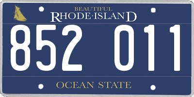 RI license plate 852011