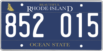 RI license plate 852015