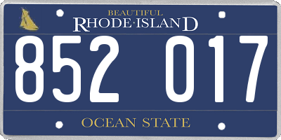 RI license plate 852017