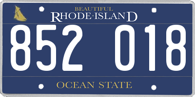 RI license plate 852018