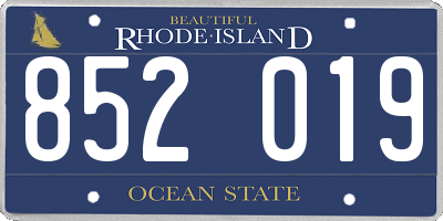 RI license plate 852019