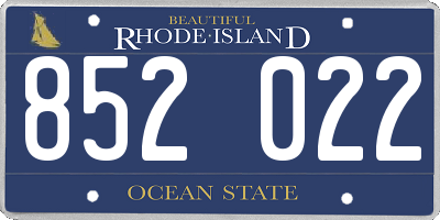 RI license plate 852022