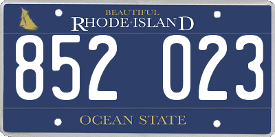 RI license plate 852023