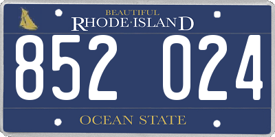 RI license plate 852024