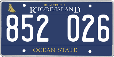 RI license plate 852026