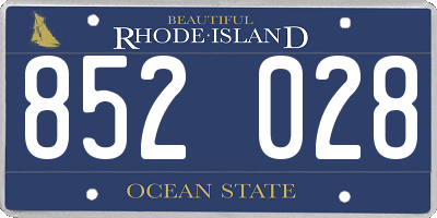 RI license plate 852028