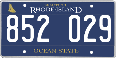 RI license plate 852029