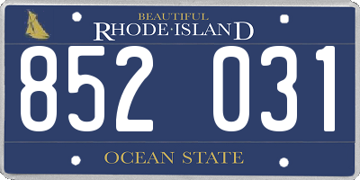 RI license plate 852031
