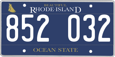 RI license plate 852032