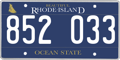 RI license plate 852033