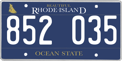 RI license plate 852035