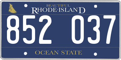 RI license plate 852037
