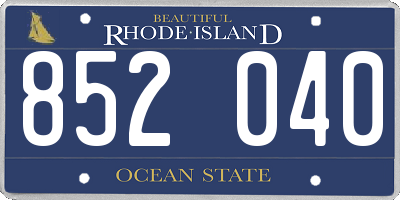 RI license plate 852040