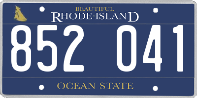 RI license plate 852041