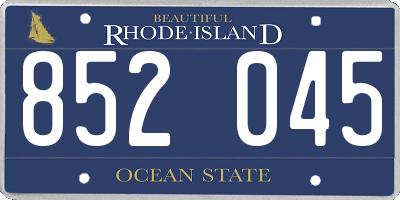 RI license plate 852045