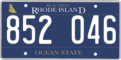 RI license plate 852046