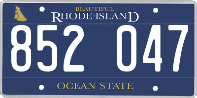 RI license plate 852047
