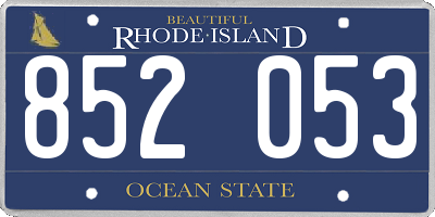 RI license plate 852053