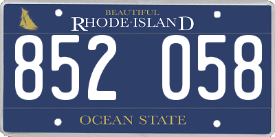 RI license plate 852058
