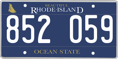 RI license plate 852059