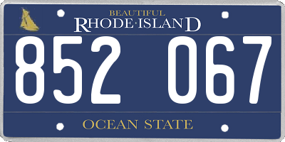 RI license plate 852067