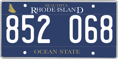 RI license plate 852068
