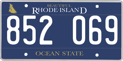 RI license plate 852069