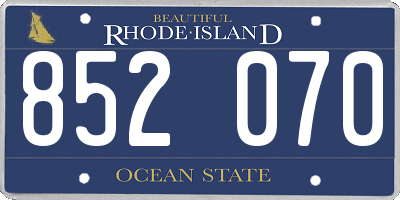RI license plate 852070