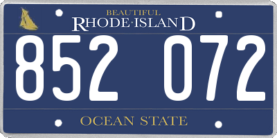 RI license plate 852072