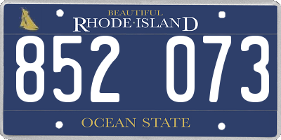 RI license plate 852073