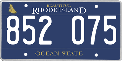 RI license plate 852075