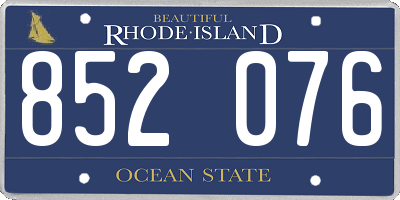 RI license plate 852076