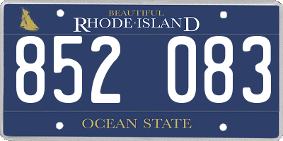 RI license plate 852083