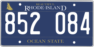 RI license plate 852084