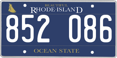 RI license plate 852086
