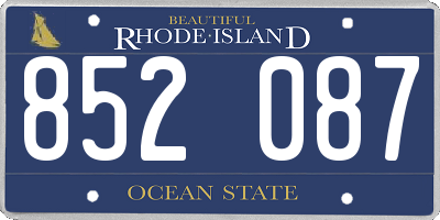 RI license plate 852087