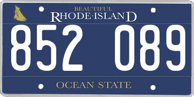 RI license plate 852089